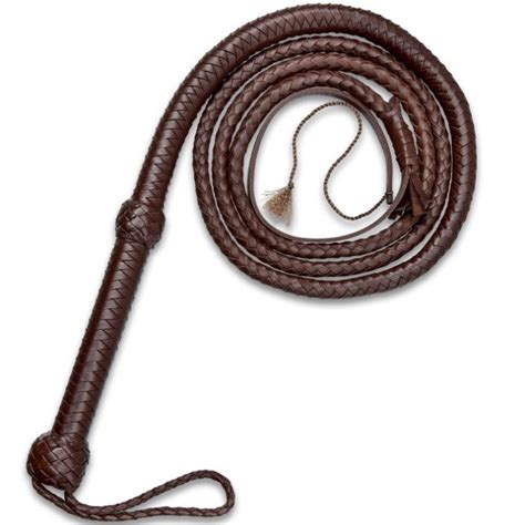 Dark Brown Leather Bull Whip 8 Handcrafted Bull Whip Leather Whip