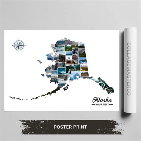 Alaska Map Wall Art Alaska Print Alaska Art Alaska Map | Etsy