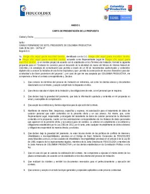 Anexo No 1 Carta De Presentacin De La Propuesta Fiducoldex Doc