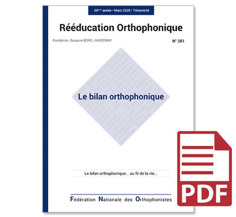 N Le Bilan Orthophonique Pdf