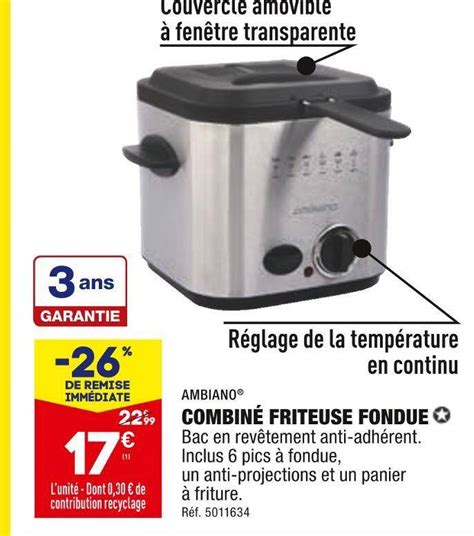 Promo Ambiano Combin Friteuse Fondue Chez Aldi