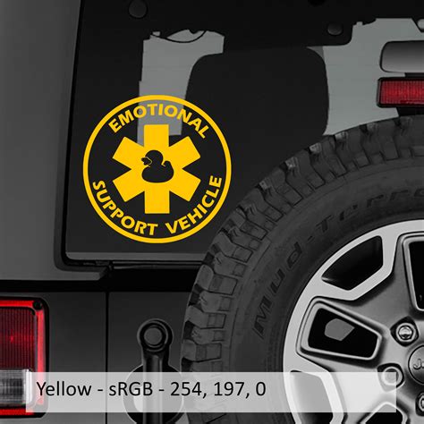 Emotional Support Duck Decal for Jeeps - Off-Road Fun at JeepDecalStore.com