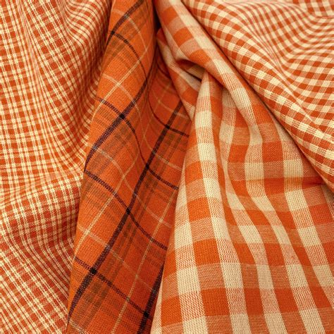 Pumpkin Gingham Homespun Fat Quarter Jubilee Fabric