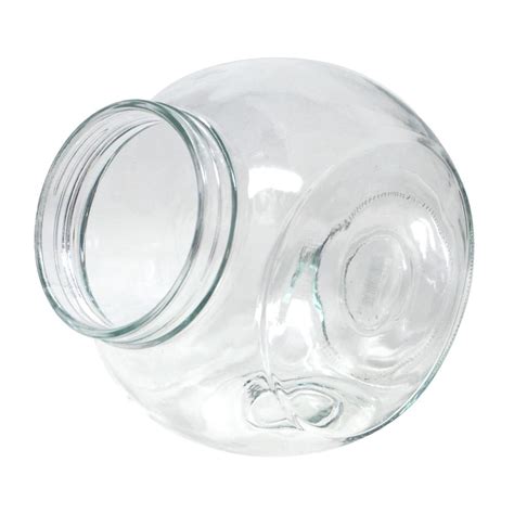 Clear Glass Tilted Cookie Jar Extra Large 8 1 2 Inch