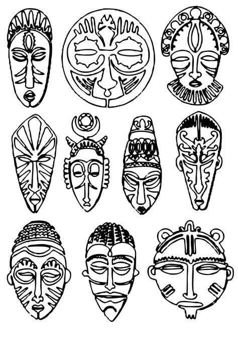 Mascaras Africanas Para Colorear