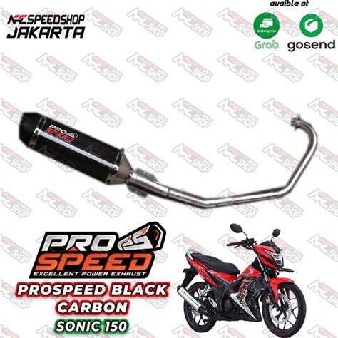 Jual Knalpot Prospeed Black CARBON Fullsystem Honda Sonic Sonic 150