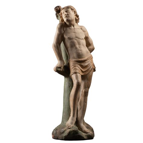 Saint Sebastian In Limestone Burgundy Circa 1500 Ref100998