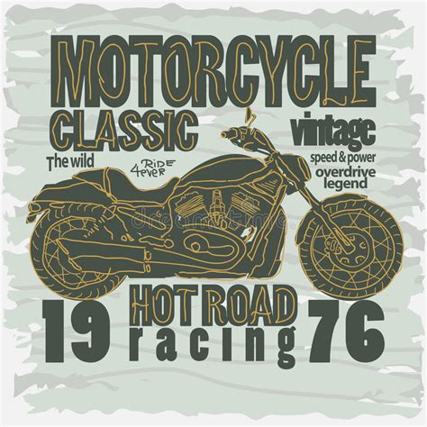 Motocicleta Que Compite Con La Camiseta Vector Ilustraci N Del Vector