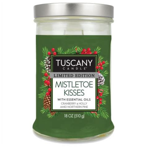 Tuscany Limited Edition Mistletoe Kisses Scented Jar Candle 18 Ounces