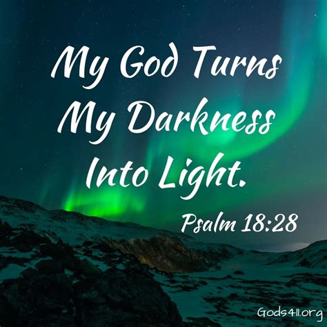 My God Turns My Darkness Into Light Psalm Psalms Spiritual