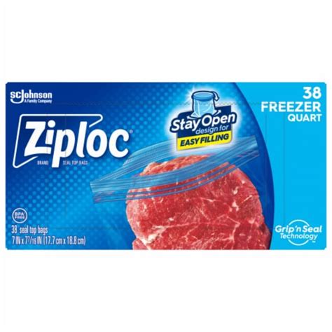 Ziploc® Quart Freezer Bags With Stay Open Design 38 Ct Kroger