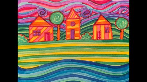 Hundertwasser line drawing - YouTube