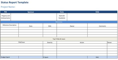 Weekly Status Report Template Excel