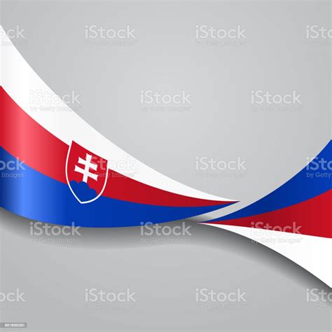 Slovak Wavy Flag Vector Illustration Stock Illustration Download