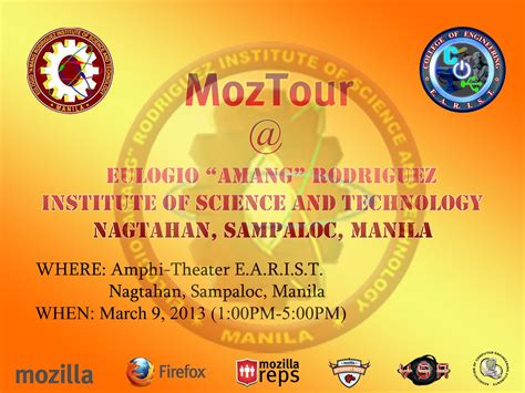 Volunteer Student Assistant: MozTour @ Eulogio "Amang" Rodriguez Institute of Science and Technology