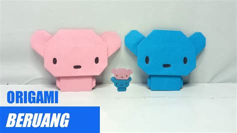 Cara Membuat Origami Beruang Mudah Origami Bear YouTube