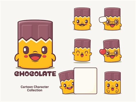 Premium Vector Chocolate Cartoon Character Vector Illustration