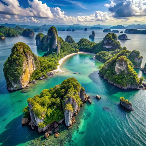 premium photo aerial view  koh hong island  krabi thailand