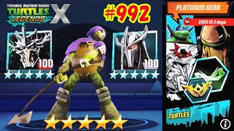 Tmnt Legends Lv60 Donnie Vq And Shredders In Platinum Gear 992 忍者神龟