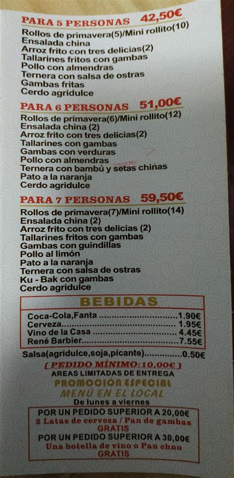 Menu At Palacio King Covibar Rivas Vaciamadrid Plaza Pau Casals