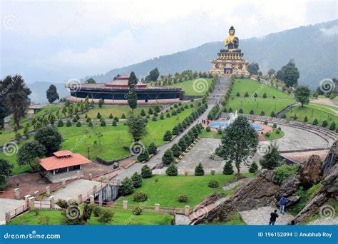 Big Statue Of Lord Shiva Seen From The Road In Char Dham In Namchi