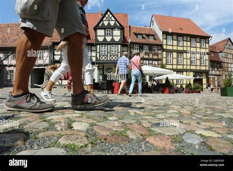 Quedlinburg Germany Th July In The Historic Old Town With