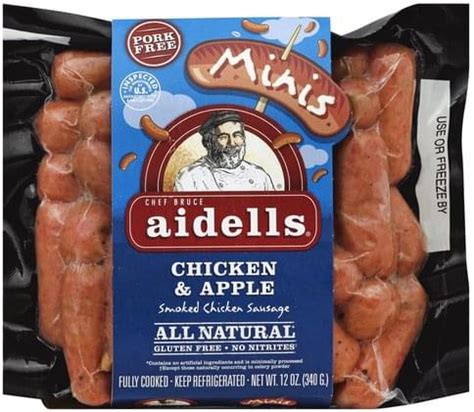 Aidells Chicken Apple Minis Smoked Chicken Sausage 12 Oz