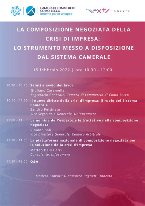 La Composizione Negoziata Della Crisi Di Impresa Webinar Con CCIAA