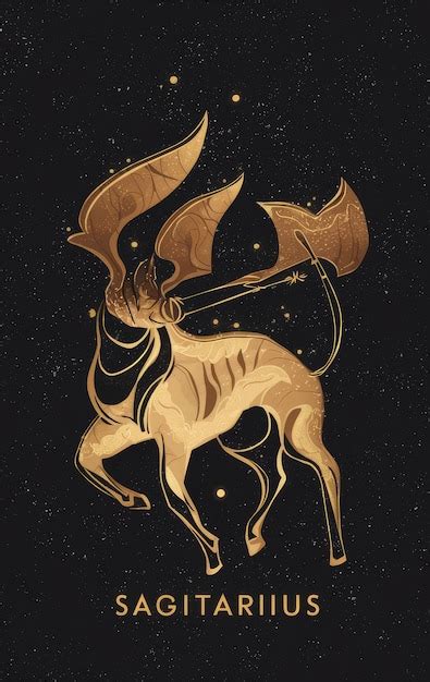 Premium Photo Sagittarius Zodiac Sign In Abstract Illustration