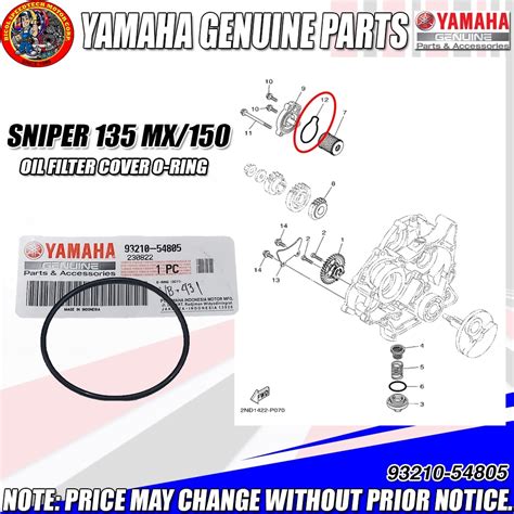 Sniper Mx Oil Filter Cover O Ring Ygp Genuine