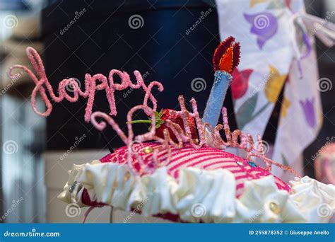 Decorations for Birthday Cake Stock Photo - Image of letters, happiness: 255878352