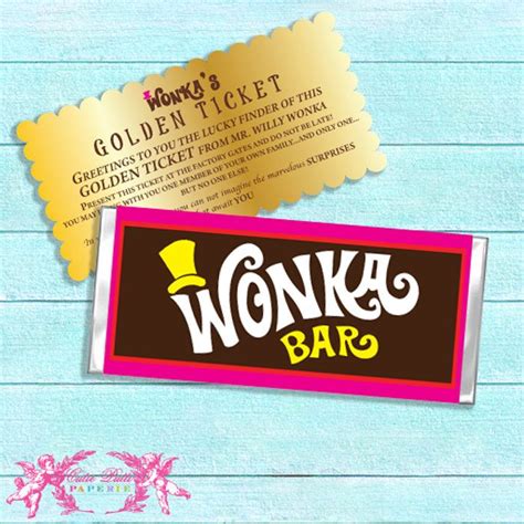 Willy Wonka Printable Chocolate Bar Wrappers And Golden Tickets Cut