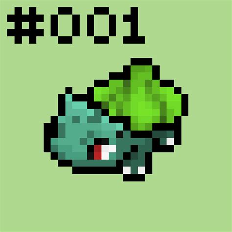 Editing Pokemon 001 Bulbasaur Free Online Pixel Art Drawing Tool