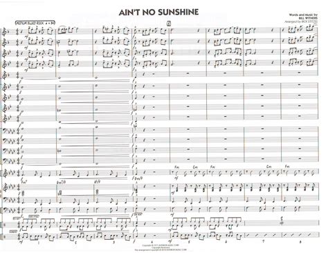 Alto Saxophone Aint No Sunshine Solo Transcription