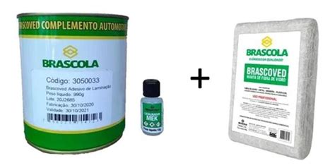 Kit Laminacao Adesivo 1Kg Catalisador Manta Fibra De Vidro Brascola