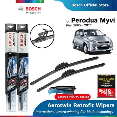 Bosch Aerotwin Retrofit U Hook Wiper Set For Perodua Myvi St Gen