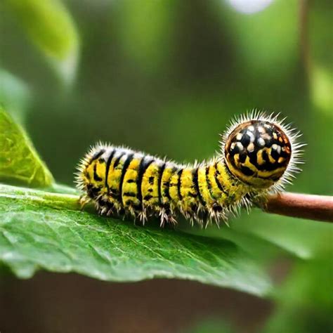 A caterpillar that is on a leaf | Premium AI-generated image