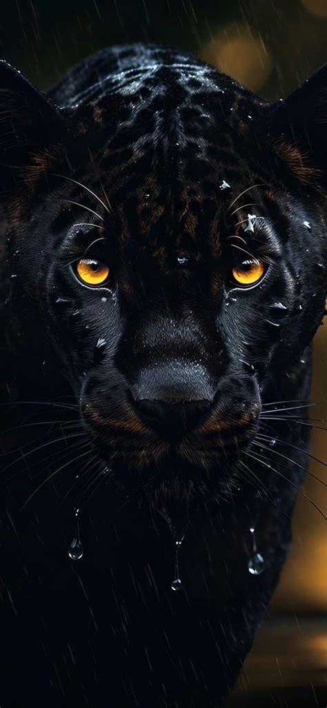 Majestic Black Jaguar with Yellow Eyes