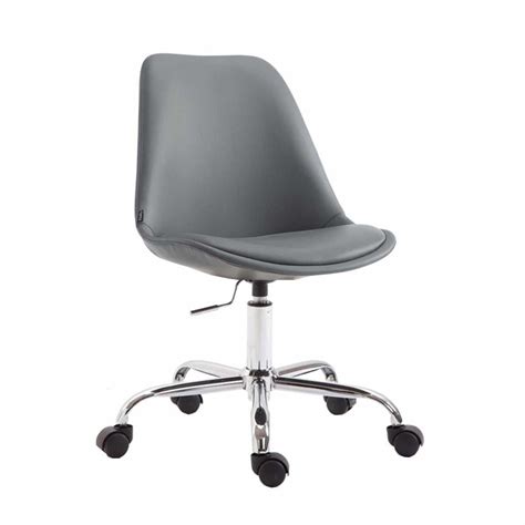 Chaise De Bureau Toulon Pi Tement M Tallique Cuir Gris Chaisepro Fr