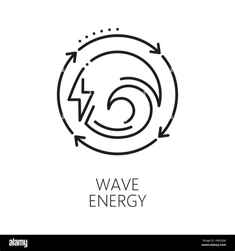 Green Power Clean Tidal Wave Energy Line Icon Energy Alternative