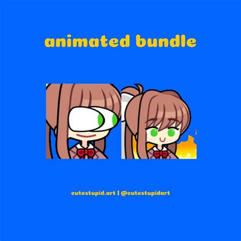 Animated Monika Emotes Doki Doki Club Etsy