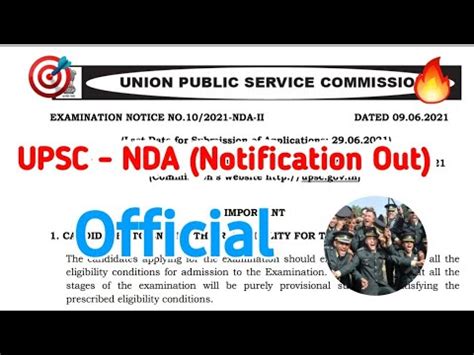 Upsc Nda Notification Out Nda Official Notification Bharti