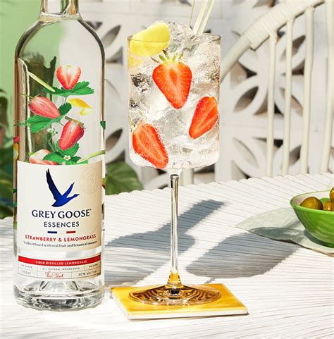 Strawberry Lemongrass Tonic Essences Cocktail Recipe Grey Goose