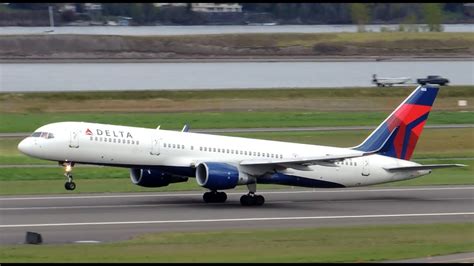 Delta Airlines Boeing 757 200 N712tw Takeoff From Pdx Youtube