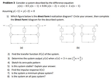 Solved Problem 3 Consider A System Described By The Chegg