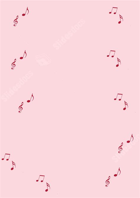 Solid Pink Musical Notes Page Border Background Word Template And ...