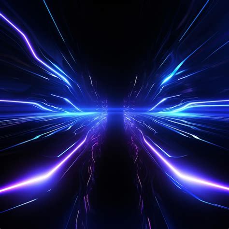 Premium AI Image Futuristic Sci Fi Abstract Blue And Purple Neon Lights