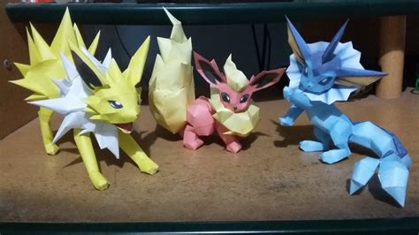 Jolteon Flareon And Vaporeon Pokémon Papercraft Pokécharms