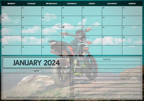 Motorcycles Planner January 2024 Free To Print Printable Calendars