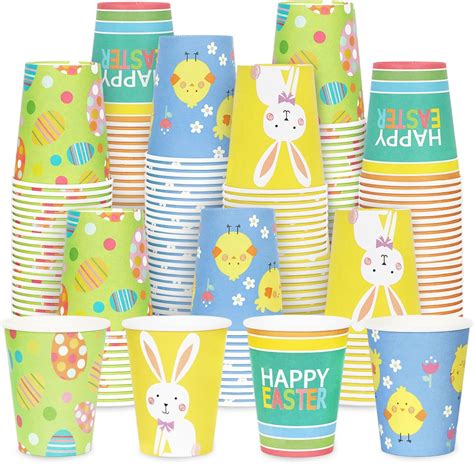 Amazon Jarthenaamcs Pcs Easter Paper Cups Oz Easter Egg Bunny